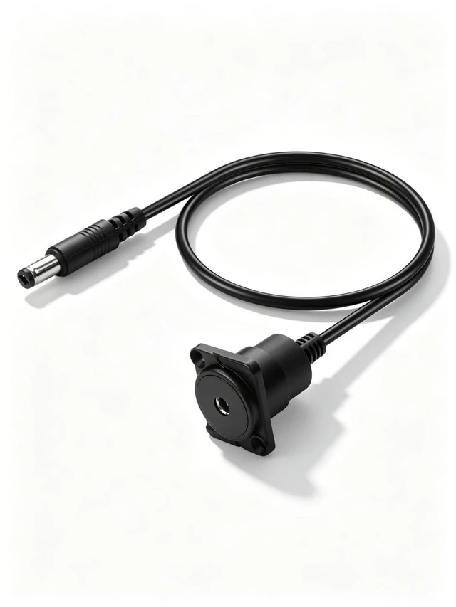 Main image of D-Type DC Panel Mount Power Extension Cable5.5x2.1mm Female to Male 12V 24V Cord for 86 Wall Plate, Ground Socket, Electronic Scale, LED Strip, CCTV, Router