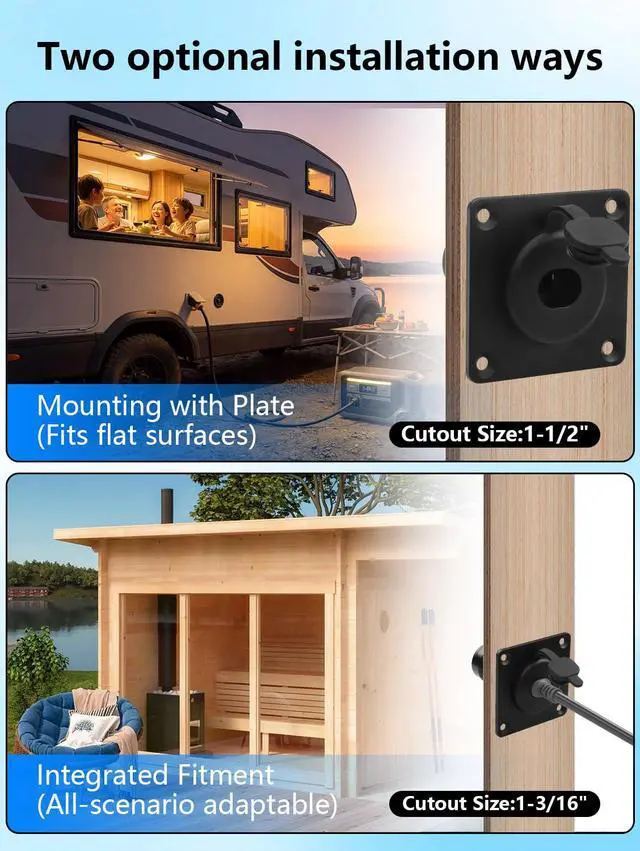 Alt view image 2 of 7 - Waterproof Wall Socket,Gen3 RJ45 CAT6 Female to Female PassthroughAluminum Alloy Outdoor Network Bulkhead Connector with PVC Insulation, Industrial, Marine, RV & Motorcycle