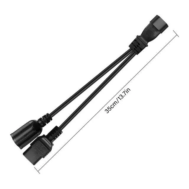 Alt view image 7 of 7 - IEC C14 Male to C19 + 5-20R Power Cord Y Splitter Power Wire Line for Servers, Network Switches and More 35cm