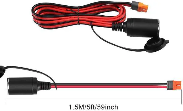 Alt view image 7 of 7 - 12AWG Cigarette Lighter Female Plug to XT60I-F Plug Power Cable DC12V/24V Cigarette Lighter Female Plug to XT60I-F Female Plug Power Cable for Car Refrigerators,Balance Chargers etc(5FT)