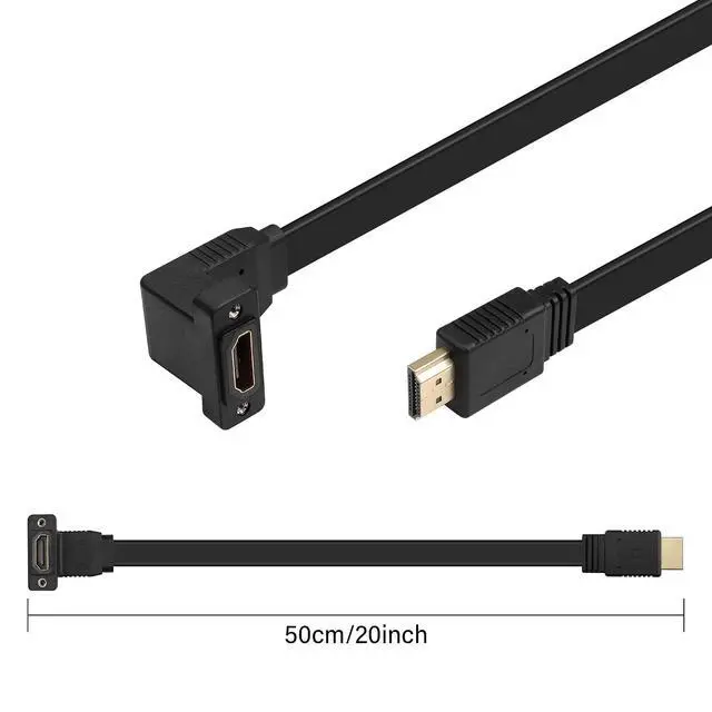 Alt view image 6 of 6 - HDMI Extension Cable4K@60Hz HDMI Male to Female Adapter Cable 1.6FT Standard HDMI 2.0 Adapter Connector Cable.for Laptops,TVs,Monitors, Projectors, Etc. (Male to Down Angle Female)