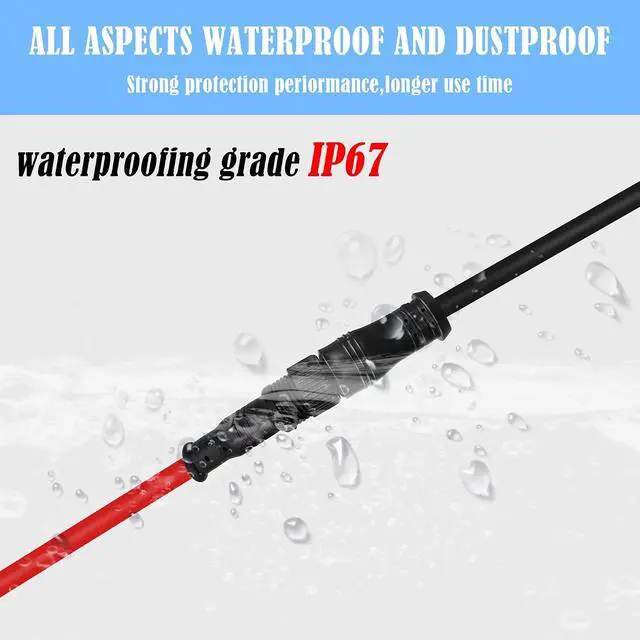 Alt view image 3 of 7 - Outdoor Extension Cord M12 Waterproof Famale Connector to 3 Prong Extension Cable,18AWG,SJTW Heavy Duty Power Cord for Indoor Outdoor, Landscaping, Christmas Trees and Lighting