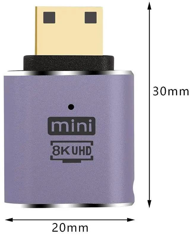 Alt view image 6 of 6 - 8K Mini HDMI to HDMI Adapter 2.1 Version Mini HDMI Male to HDMI Female Connector Adapter for Camera,Laptop,Tablet,HDTV,Projector 2 PCS