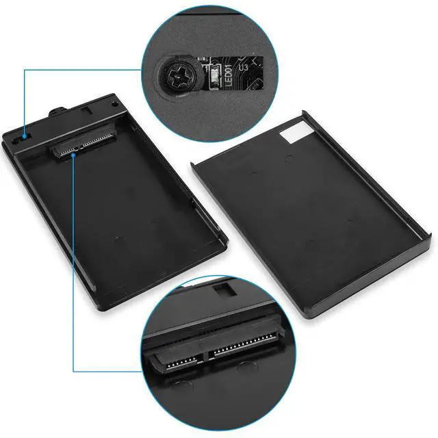 Alt view image 6 of 6 - 2.5 Inch HDD SDD Enclosure USB 3.0 Ultraspeed External SATA III HDD SDD Enclosure for SATA HDD/SSD, Laptops,Desktop Computers etc