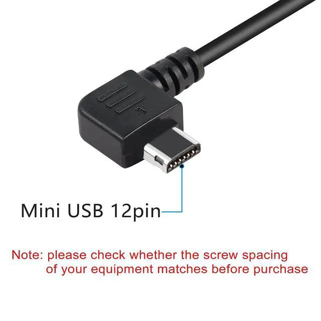 Alt view image 2 of 6 - MINI USB 12P to DB9 Cable, Right Angle Mini 12P Male to DB9 Female with Panel Mount Screw Cable, 6.5ft 2 Meter