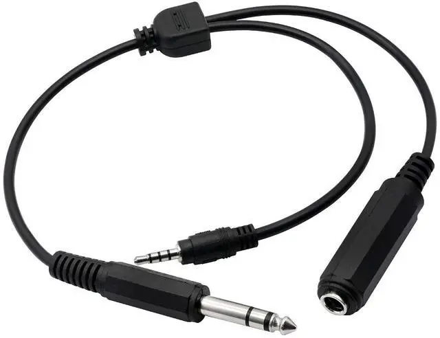 Main image of 6.35mm TRS Male to 1/4 TRS Female Stereo Headphone Y Splitter Extension Cable