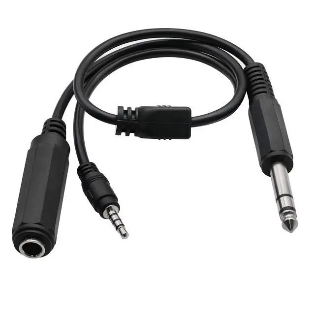 Alt view image 4 of 6 - 6.35mm TRS Male to 1/4 TRS Female Stereo Headphone Y Splitter Extension Cable