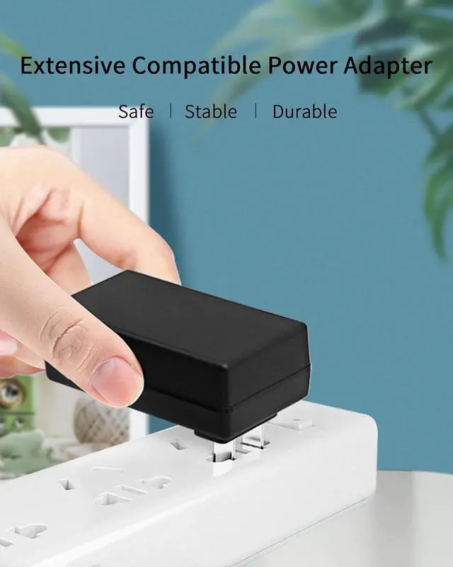 Alt view image 6 of 6 - 15V 3A Power Supply Adapter Charger Switching Converter Adapter, (Input AC 100V-240V, Output DC 15 Volt 3 Amp 45 Watt), Round Barrel Plug 5.5mm x 2.1mm & 2.5mm Tip Center Positive - 3.3ft Long Cord