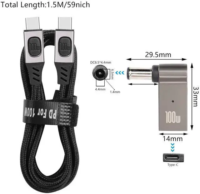 Alt view image 7 of 7 - USB C to USB C Cable 100W 5A USB 2.0 Type C Fast PD Charging,Nylon Braided C-Type Data Wire,for Phone, Laptop, iPad, USB C Charger,PlayStation Etc (6014)