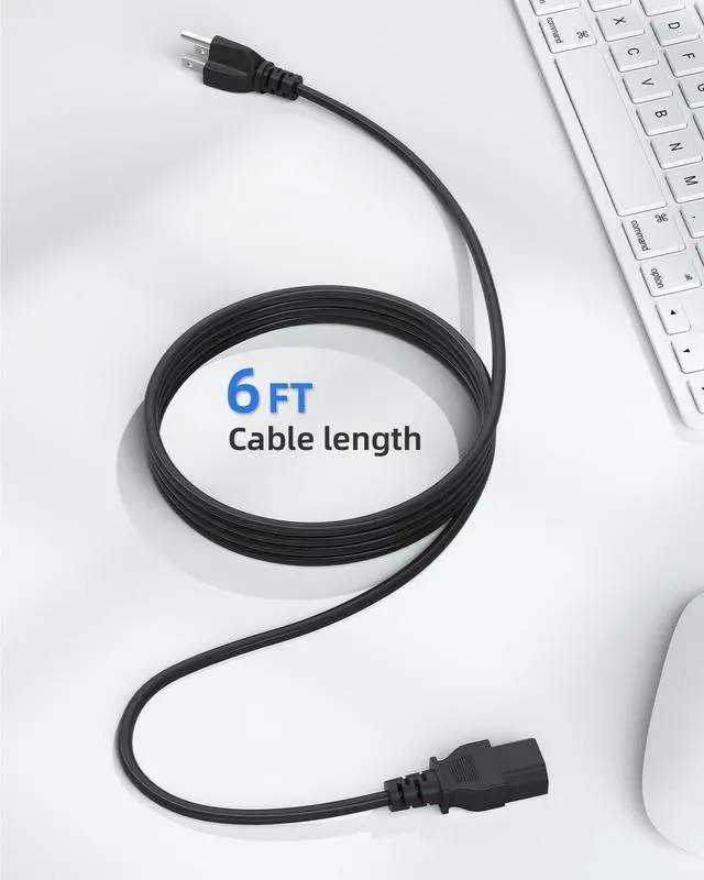 Alt view image 5 of 6 - AC Power Cord for ION Block Rocker, ION Pathfinder, ION Tailgater Bluetooth Speaker, Monster Rockin Rolle, Guitar Amplifier Universal 3 Prong Charger Cable Replacement 6 Feet