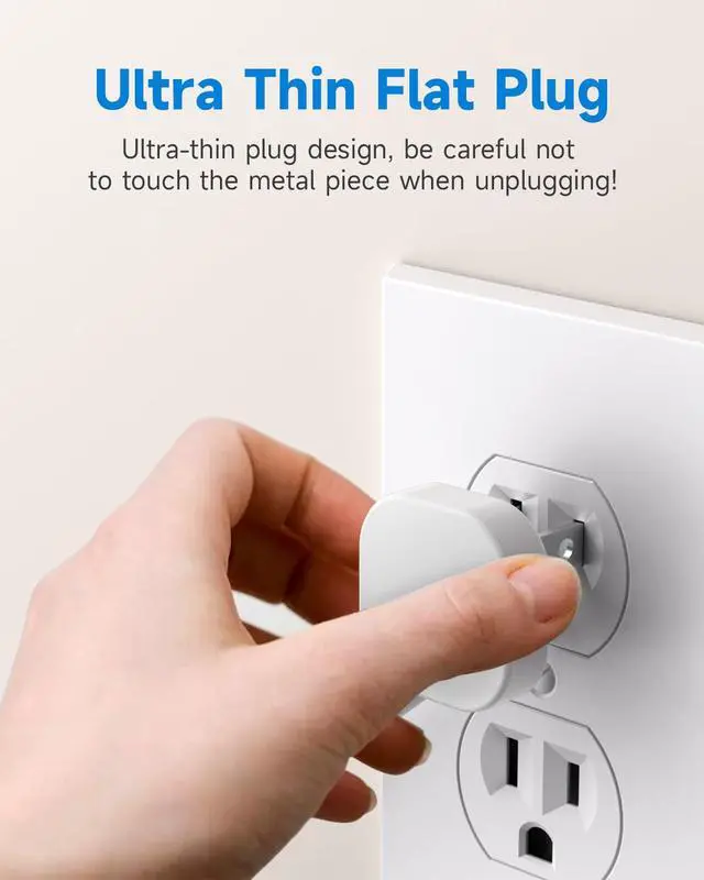 Alt view image 5 of 7 - Flat Plug 3-Prong Short Extension Cord 1Ft White 1-Pack 16AWG 13A 1625W