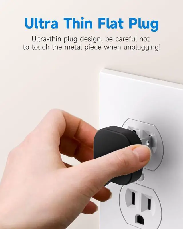Alt view image 5 of 7 - Flat Plug 3-Prong Short Extension Cord 1Ft Black 1-Pack 16AWG 13A 1625W