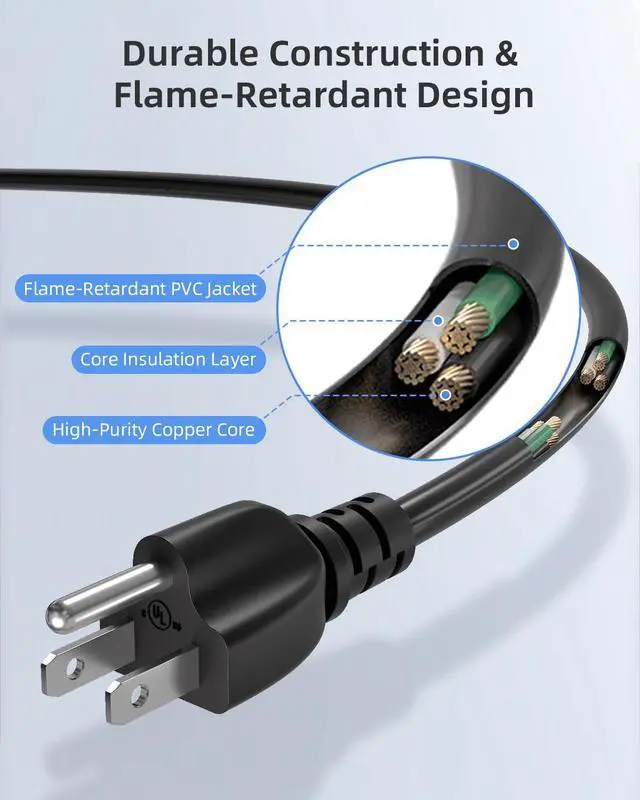 Alt view image 3 of 6 - 3 Prong AC Power Cord for Instant Pot Pressure Cooker 3 Ft Replacement