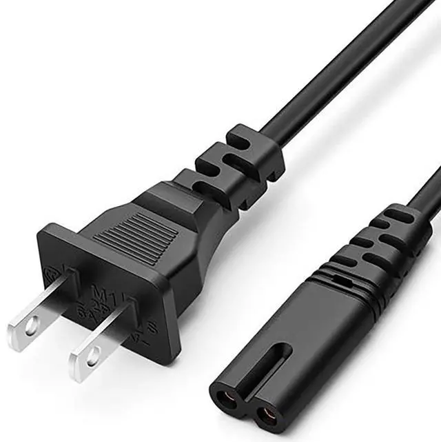 Alt view image 6 of 6 - 2 Prong AC Power Cord for TV PS4 PS5 Xbox One S/X Replacement, 6 Ft