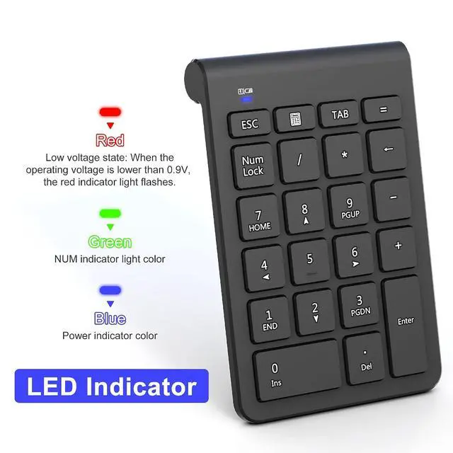Alt view image 6 of 7 - Wireless Mouse and Number Pad Combo - 22 Key USB Keypad and 3 Adjustable DPI Silent Mouse, 2.4GHz Ultra Slim & Portable Numeric Keypad and Mouse Set for Laptop, PC, Desktop, Notebook, One USB Receiver