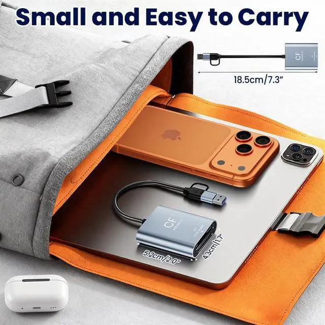 Alt view image 7 of 7 - CFexpress Type B Card Reader & SD Card Reader 2 in 1 - USB 3.2 Gen 2 10Gbps Fast Transfer Aluminum Alloy USB C & USB A Memory Card Adapter for CFexpress Type B, UHS-II/UHS-I and SDXC/SDHC Cards