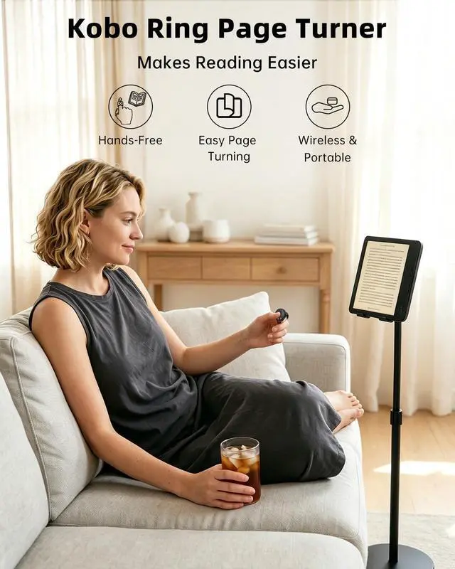 Alt view image 2 of 7 - Kobo Ring Page Turner | Bluetooth Remote Control for Kobo e-Readers