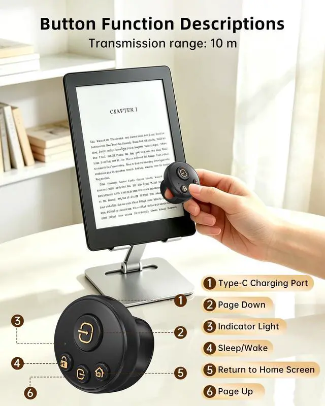 Alt view image 3 of 7 - Kobo Ring Page Turner | Bluetooth Remote Control for Kobo e-Readers