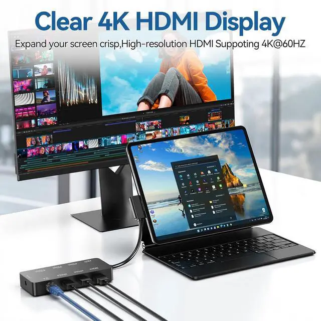 Alt view image 7 of 7 - Surface Docking Station, 10-in-1 Surface Pro Dock with 4K@60Hz HDMI, Gigabit RJ45 Ethernet, 3 USB 3.0, 2 USB-C, SD/TF Card Slot, Magnetic Surface Dock for Surface Pro 11/10/9/8/X/7+, Surface Laptop/Go