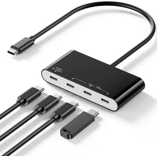 Main image of 100W 10Gbps Multiport USB-C Hub Adapter for Laptop, iPad, PC, & Phone