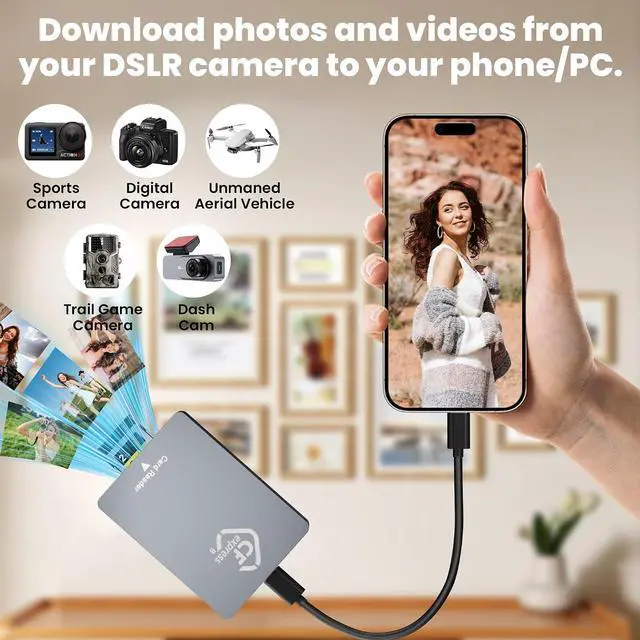 Alt view image 7 of 7 - CFexpress Type B Card Reader - All-Aluminum 10Gbps USB 3.2 Gen 2, Professional CFexpress Type B Card Adapter with Superior Heat Dissipation, Compatible with iPhone 16/17, iPad, MacBook, PC, Android