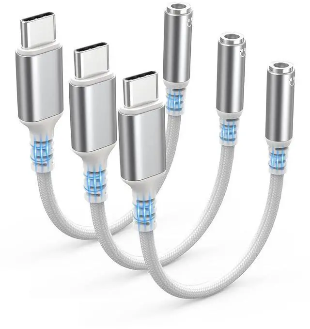 Main image of USB Type C to 3.5mm Female Headphone Jack Adapter (3-Pack)