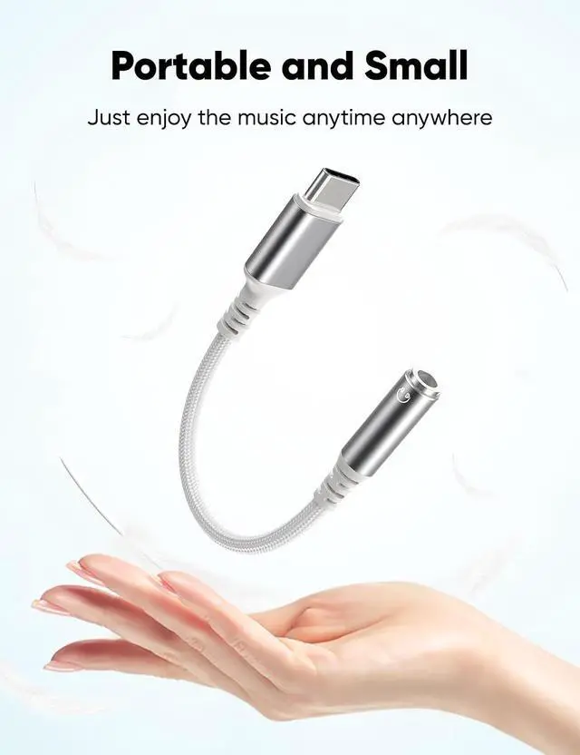Alt view image 5 of 7 - USB Type C to 3.5mm Female Headphone Jack Adapter (3-Pack)