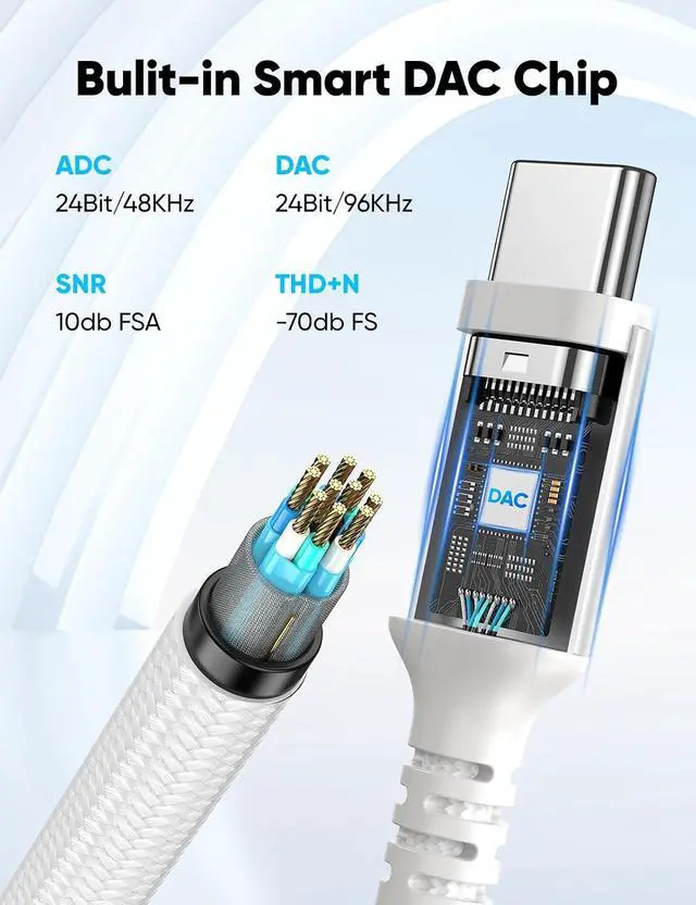 Alt view image 7 of 7 - USB Type C to 3.5mm Female Headphone Jack Adapter (3-Pack)