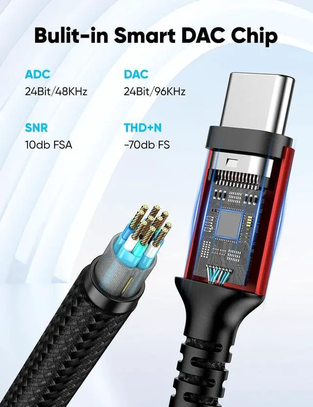 Alt view image 7 of 7 - USB Type C to 3.5mm Female Headphone Jack Adapter (2-Pack)