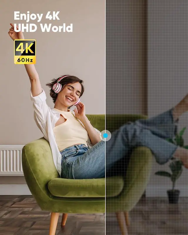Alt view image 7 of 7 - 4K Micro HDMI to HDMI Cable Black 3 FT, 4K@60Hz