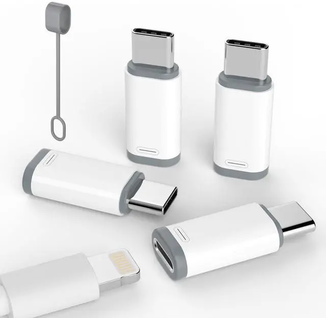 Main image of 4 Pack Lightning to USB C Adapter for iPhone 15/16/17 Pro/17 Pro Max,for iPhone 17/16 Charger,17/16 Accessories,Fast Charging & Data Transfer,USB C Charger Connector Cable (White)