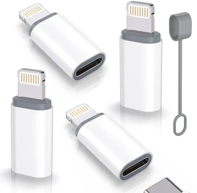 Main image of USB C Type C to Lightning Adapter MFi Certified 4 Pack 27W Fast Charging Support Data Sync,Lightning to USB Type C Cable Adapter for iPhone/iPad/for Airpods,with Anti-Lost Loop,Not for Audio/OTG