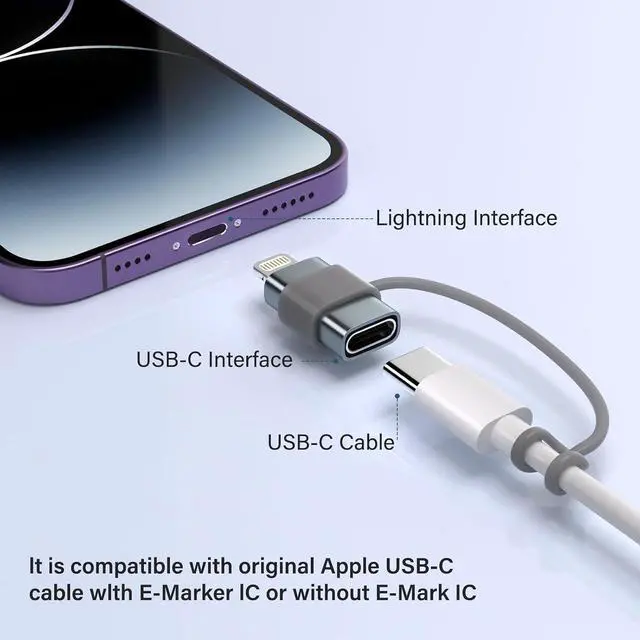 Alt view image 3 of 7 - MFi Certified USB C Type C to Lightning Adapter 4 Pack 1.8-2.2A 15W Fast Charging Support Data Sync,Lightning to USB Type C Cable Adapter for iPhone/iPad/for Airpods Not for Audio/OTG