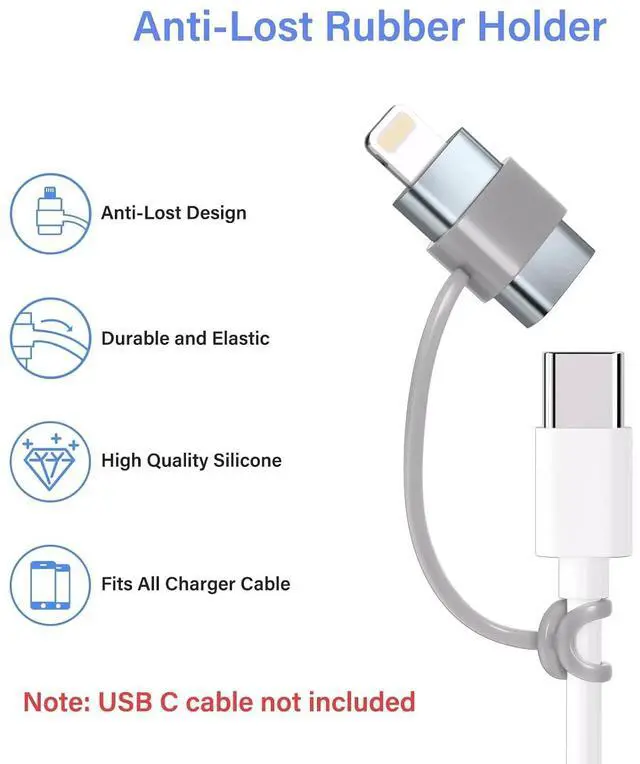Alt view image 7 of 7 - MFi Certified USB C Type C to Lightning Adapter 4 Pack 1.8-2.2A 15W Fast Charging Support Data Sync,Lightning to USB Type C Cable Adapter for iPhone/iPad/for Airpods Not for Audio/OTG