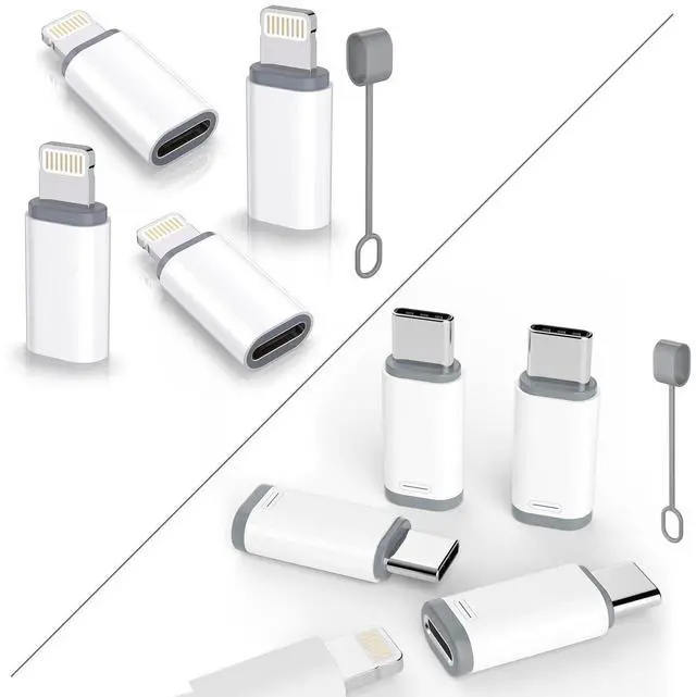 Main image of USB C Type C to Lightning Adapter MFi Certified 4 Pack 27W Fast Charging & 4 Pack Lightning to USB C Adapter for iPhone 15/16/17 Pro/17 Pro Max