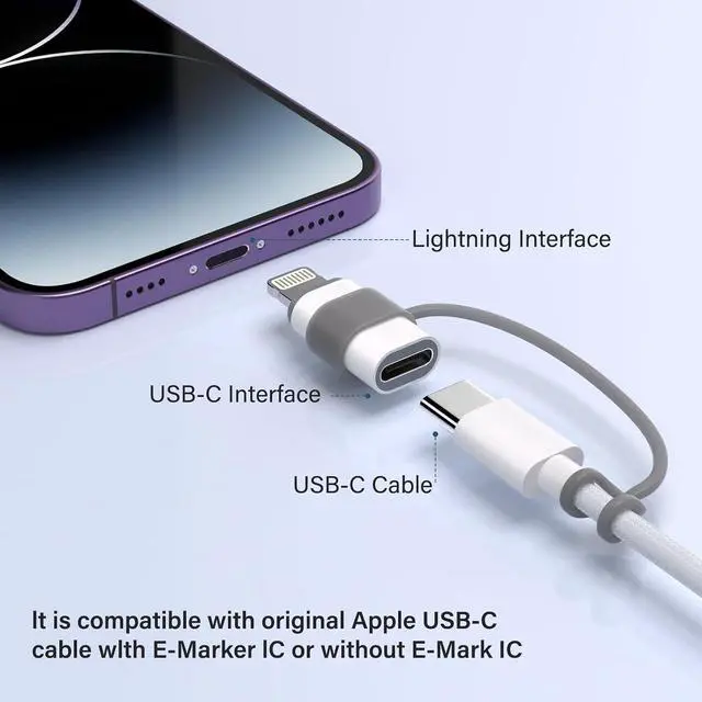 Alt view image 2 of 7 - USB C Type C to Lightning Adapter MFi Certified 4 Pack 27W Fast Charging & 4 Pack Lightning to USB C Adapter for iPhone 15/16/17 Pro/17 Pro Max