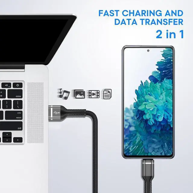 Alt view image 3 of 7 - USB-A to USB-C Cable 3.3ft+6ft Fast Charging Cord for Samsung
