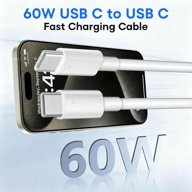 Alt view image 2 of 7 - USB C Cable 4-Pack 6FT 60W Fast Charging Cord for iPhone