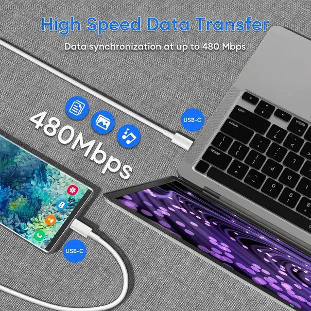 Alt view image 5 of 7 - USB C Cable 4-Pack 6FT 60W Fast Charging Cord for iPhone