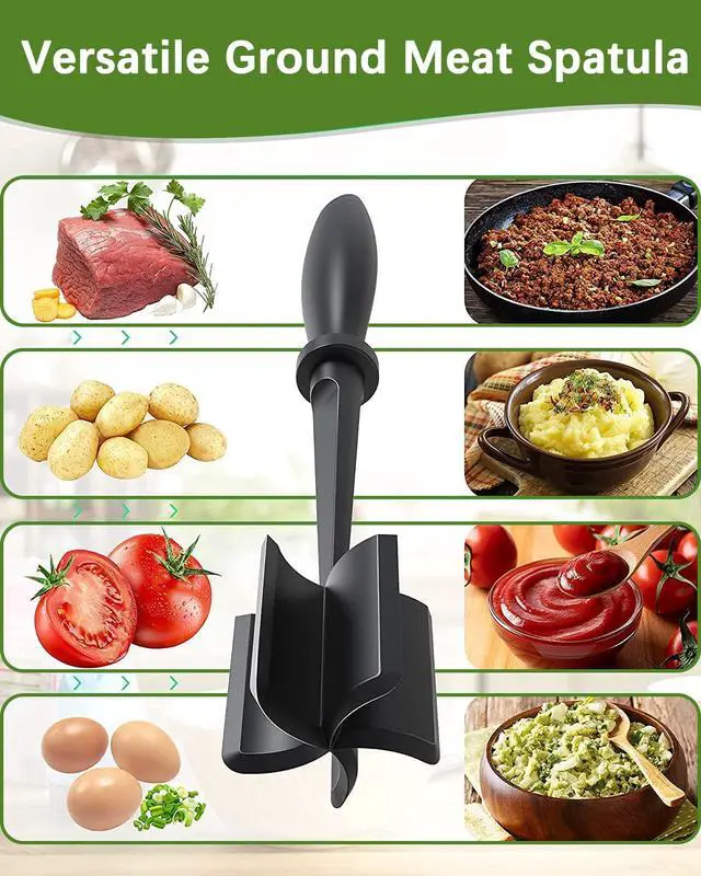 Alt view image 3 of 6 - Upgrade Meat Chopper Hamburger Masher Ground Beef Smasher Utensil Mix Tool