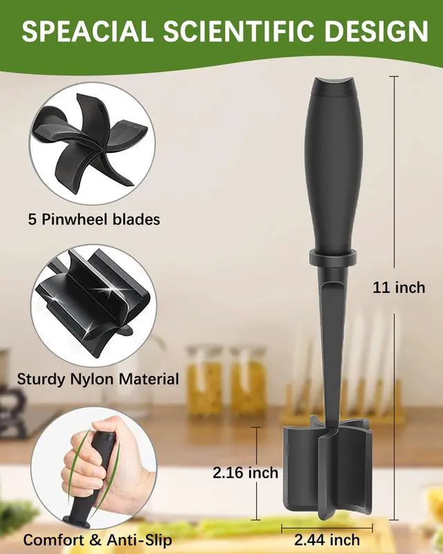 Alt view image 4 of 6 - Upgrade Meat Chopper Hamburger Masher Ground Beef Smasher Utensil Mix Tool