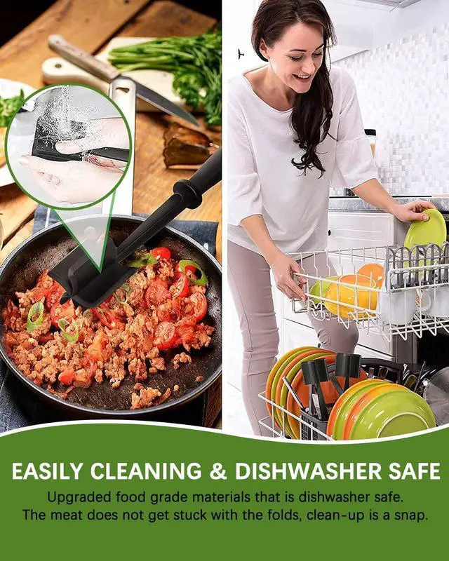 Alt view image 5 of 6 - Upgrade Meat Chopper Hamburger Masher Ground Beef Smasher Utensil Mix Tool