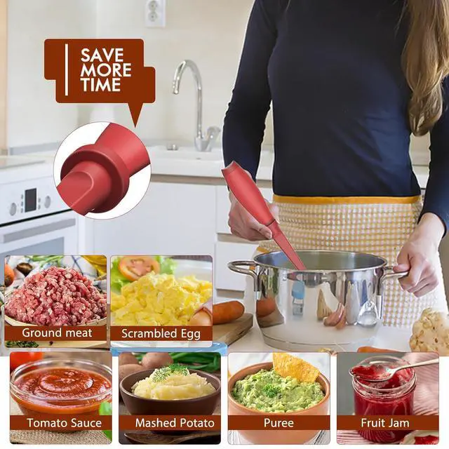 Alt view image 2 of 7 - Upgrade Meat Chopper Hamburger Masher Ground Beef Smasher Utensil Mix Tool