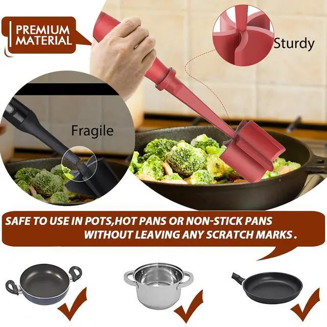 Alt view image 4 of 7 - Upgrade Meat Chopper Hamburger Masher Ground Beef Smasher Utensil Mix Tool