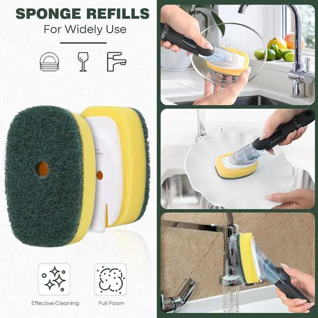Alt view image 7 of 7 - Sponge Brush Refills for OXO Soap Dispensing Dish Brush