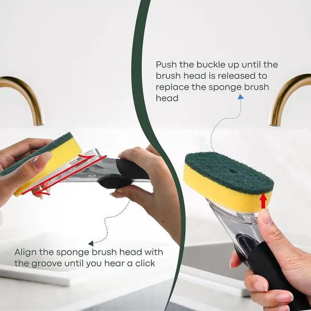 Alt view image 5 of 7 - Sponge Brush Refills for OXO Soap Dispensing Dish Brush