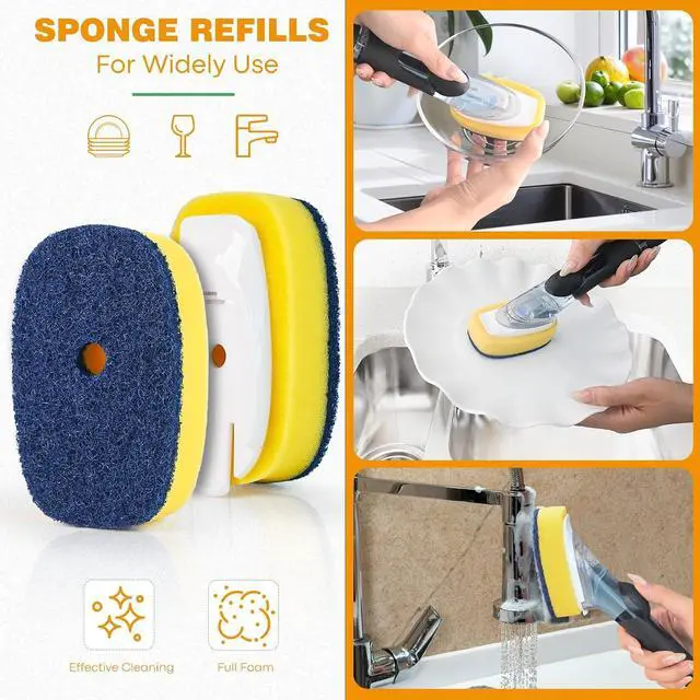 Alt view image 5 of 7 - Sponge Brush Refills for OXO Soap Dispensing Dish Brush