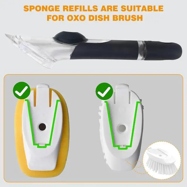 Alt view image 2 of 7 - Sponge Brush Refills for OXO Soap Dispensing Dish Brush