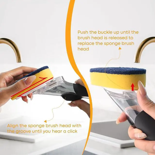 Alt view image 4 of 7 - Sponge Brush Refills for OXO Soap Dispensing Dish Brush
