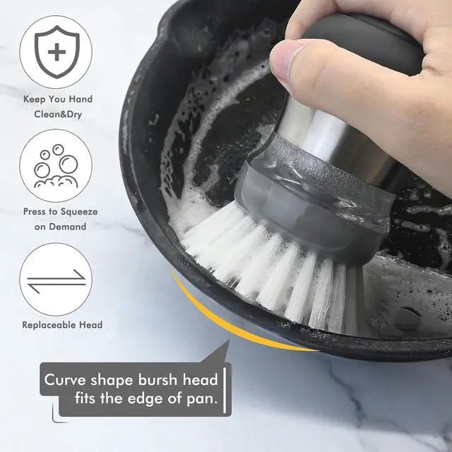 Alt view image 5 of 6 - Palm Brush Refills for OXO Steel Soap Dispensing Dish Brush